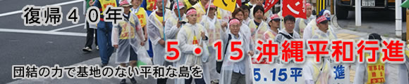 団結の力で基地のない平和な島を　５・15 沖縄平和行進