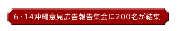 沖縄意見広告報告集会に200名が結集