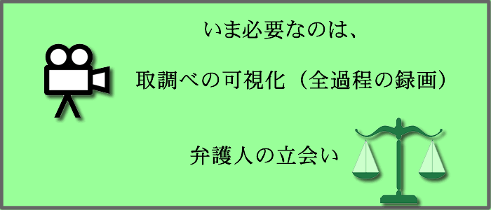 一番の問題は、密室での取り調べ