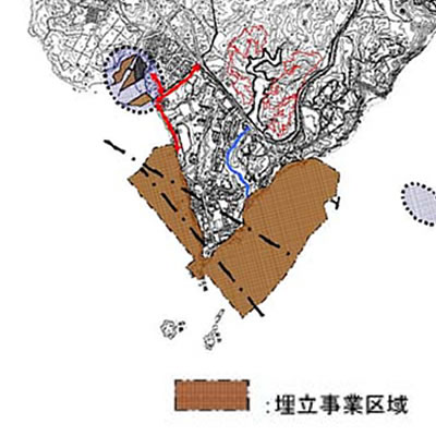 辺野古 (茶色　埋め立て区域)